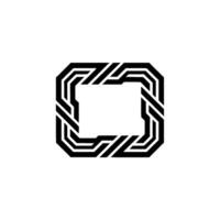 Geometric Square Frame Modern , Clean Lines on White vector
