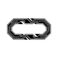 Abstract Circuit Board Frame on Gray Background vector