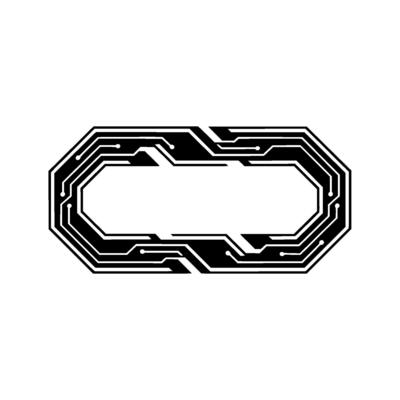 Abstract Circuit Board Frame on Gray Background