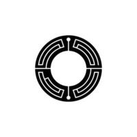 Abstract Circular Maze on White Background vector