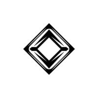 Geometric Black Diamond on White Background vector