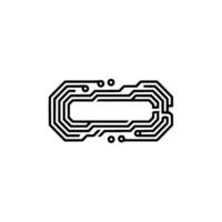 Minimalist Circuit Board Tech, Data, Connectivity vector
