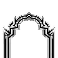 Art Deco Arch Geometric Black and White Frame, Ornamental vector