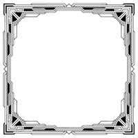 Art Deco Frame, Geometric Border , Black White, Empty Space vector