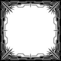 Art Deco Geometric Frame Border Black and White vector