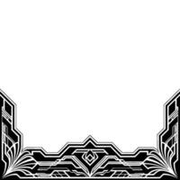 Art Deco Frame Geometric Black White Border, Elegant Template vector
