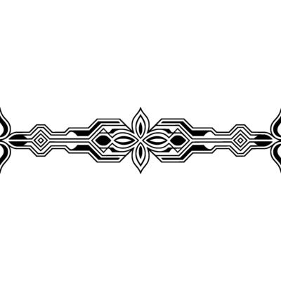 Geometric Border Art Deco Abstract , Black White, Minimalist