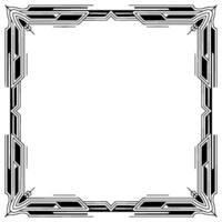 Art Deco Frame Black and White Geometric Border for Elements vector