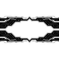 Abstract Tech Circuit Board , Black and White, Space for Text vector
