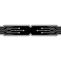 Abstract Tech Circuit Board Line Art on White vector