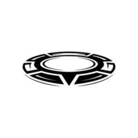 Geometric Black Circle on White Background Minimalist Concept vector