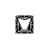 Geometric Perspective Abstract Black and White Square vector