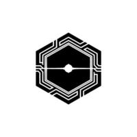 Geometric Hexagon With Light Burst Futuristic Abstract vector