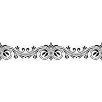 Elegant Black and White Floral Border Element on White Background vector