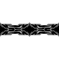Futuristic Geometric Border Black, White, and Silver Element vector