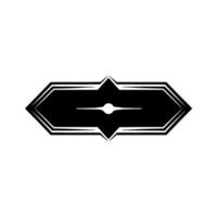 Abstract Black and White Badge With Glowing Dot Light vector