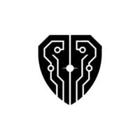 Cyber Security Shield Modern Circuitry vector