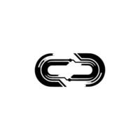 Abstract Circuit Loop , Modern Tech , Minimalist Style vector