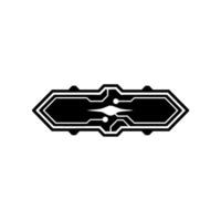 Tech Badge Modern Black White Circuit Board on Light Gray vector