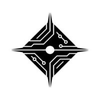 Geometric Circuit Board Minimalist Tech on White vector