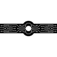 Futuristic Tech Circuit Board Banner With Glowing Center vector