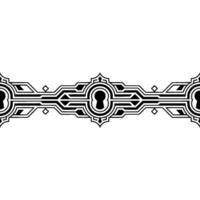 Art Deco Keyhole Border , Geometric Pattern, Monochrome vector