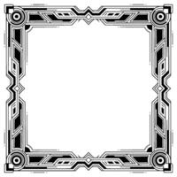 Art Deco Frame, Black and White Geometric Border, Empty Center vector