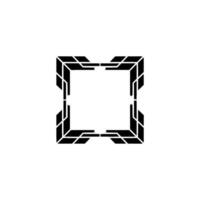 Futuristic Square Frame on White Background, Abstract Tech vector
