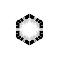 Abstract Geometric Hexagon With Radiating Lines, Minimalist vector