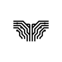 Minimalist Circuit Board Tech Symbol on Light Background vector