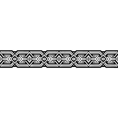 Geometric Black White Band Pattern on White Background
