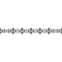 Elegant Black Floral Border on White, Seamless Pattern Element vector