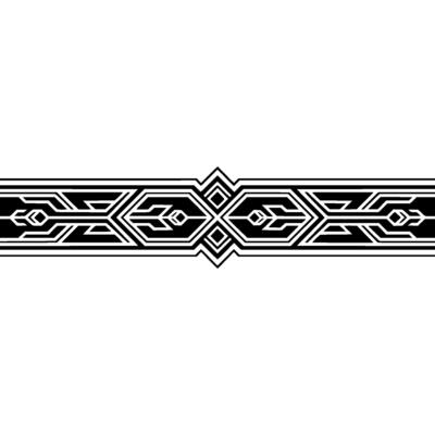 Geometric Border Black White Art Deco Style
