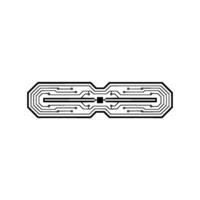 Minimalist Circuit Board on White Technology Background vector