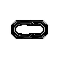 Futuristic Tech Frame Black and White Circuitry on Light Background vector