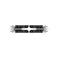Circuit Board Abstract, Tech , Minimalist, Black White vector