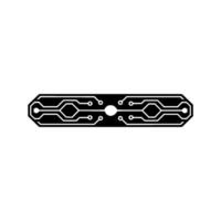 Abstract Circuit Board Glowing Central Node, Modern Technology Illustration vector