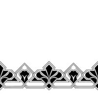 Geometric Art Deco Border in Black and White on a Light Background vector