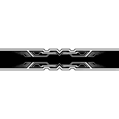 Futuristic Tech Strip Black White Geometric Border