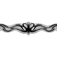 Elegant Lotus Border in Black and White on White Background vector
