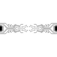 Minimalist Circuit Board , Black Lines on White, Modern Tech Abstract vector