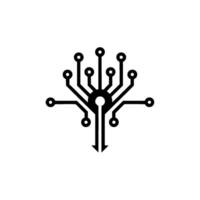 Minimalist Circuit Board Diagram Connectivity, Technology, Data Flow vector