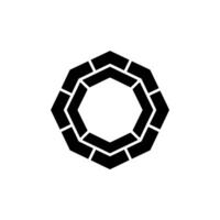Abstract Geometric Black Octagon on White, Minimalist Style vector