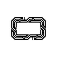 Tech Circuit Board Frame, Minimalist , Digital Age Concept vector