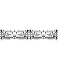 Abstract Geometric Circuit Board Border Monochrome vector