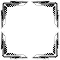 Geometric Tech Frame Border on Gradiant Background, Modern Elegant vector