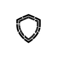 Abstract Tech Shield Cybersecurity Digital Protection Concept vector