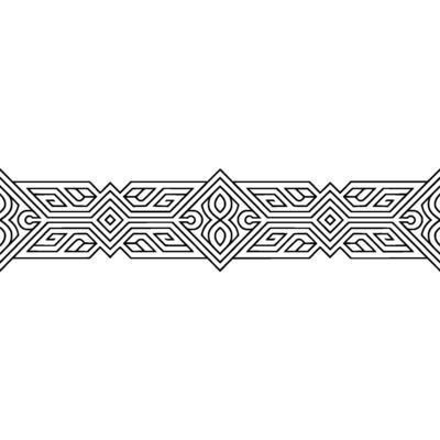 Geometric Border , Black and White Ornamental, Decorative Element