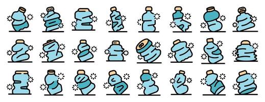 Crumpled plastic bottles showing recycling and waste management concepts vector