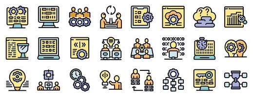 System integration implementing new software and workflow optimization by it professionals vector